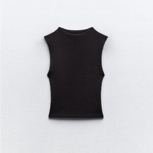 ZARA SLEEVELESS MOCK NECK TOP